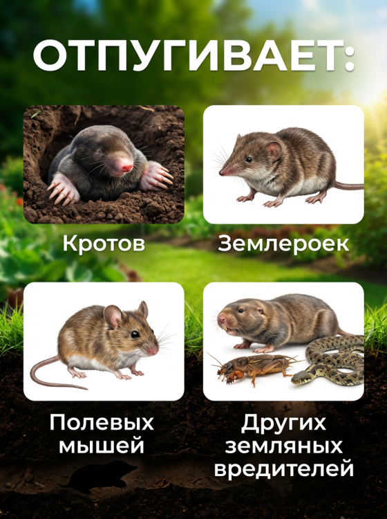 Отпугиватель кротов и змей ЭкоСнайпер LS-997MR + 4 батарейки