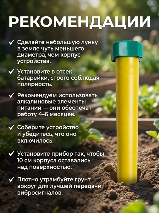 Отпугиватель змей вибрационный Торнадо БОЗ.01