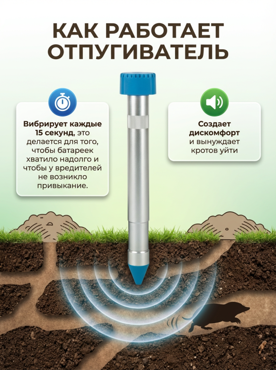 Отпугиватель кротов Экоснайпер LS-997M