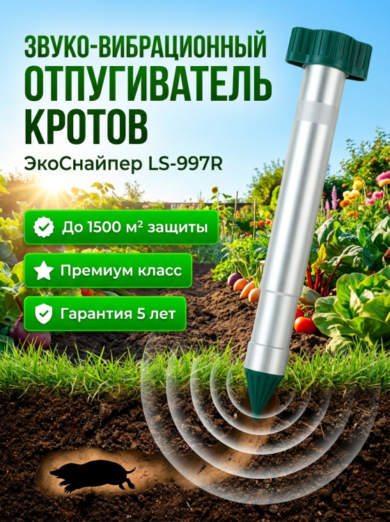 Отпугиватель кротов ЭкоСнайпер LS-997R